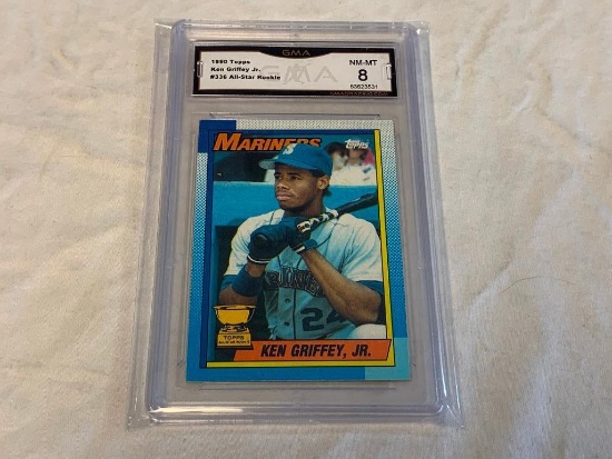 KEN GRIFFEY JR 1990 Topps Baseball Card Graded 8 NM-MT