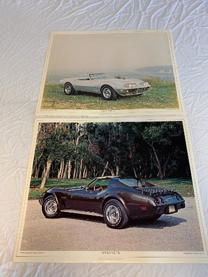 1968 and 1976 CORVETTE 20" x 16 3/4" Poster by Princeton 1977