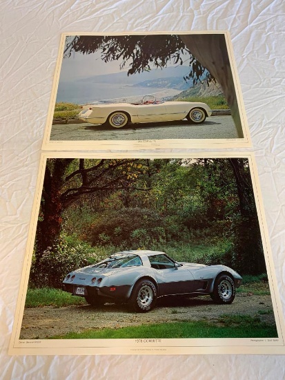1953 and 1978 CORVETTE 20" x 16 3/4" Poster by Princeton 1977