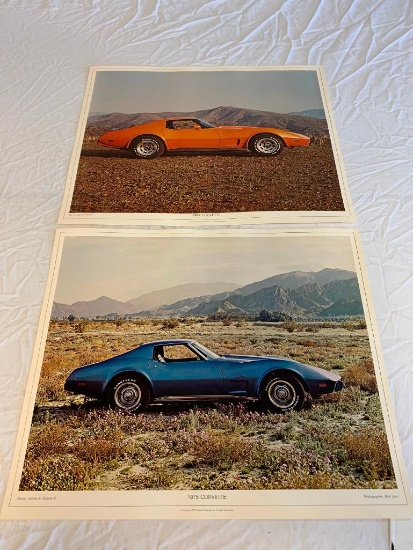 1975 and 1977 CORVETTE 20" x 16 3/4" Poster by Princeton 1977