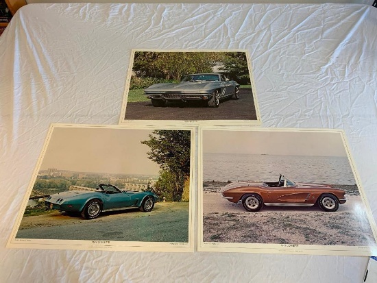 1962, 1966 and 1974 CORVETTE 20" x 16 3/4" Poster by Princeton 1977