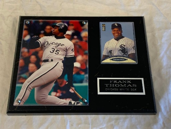 FRANK THOMAS White Sox Wall Plaque with photo and Trading Card