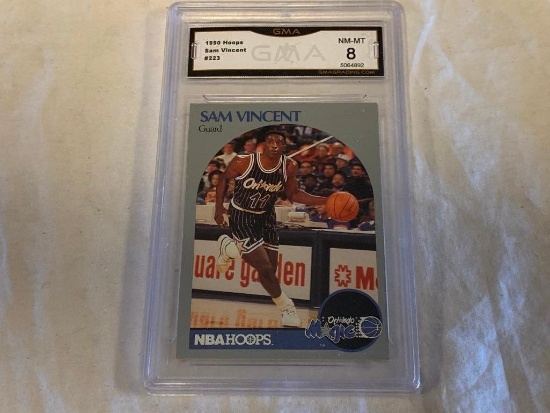SAM VINCENT 1990 Hoops Basketball Card Graded 8 NM-MT