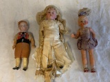 Lot of 3 Antique Bisque Dolls