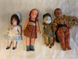 Lot of 4 Antique Bisque Dolls