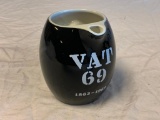 Vintage VAT 69 Scotch Whiskey Pitcher Jug Black & White