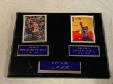 JOHN STOCKTON and KARL MALONE Utah Jazz Trading Cards Wall Plaque