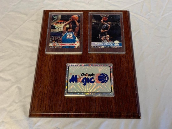 O'NEAL and HARDAWAY Orlando Magic Wall Plaque with Trading Cards