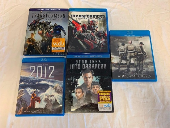 Lot of 5 BLU-RAY Movies Transformers, Star Trek