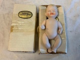 Lot of 2 Reproduction Bisque Crying Baby Dolls NEW