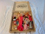 Lot of vintage plastic dolls and accessories