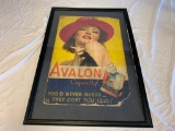 Vintage 1930's AVALON Cigarette Poster Advertising