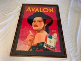 Vintage 1930'S AVALON Cigarette Poster Advertising