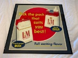 Vintage 1950's L&M Cigarette Poster Advertising