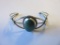 .925 Silver 15.8g Green Stone Cuff Bracelet