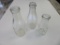 Lot of 3 Vintage Glass Quart/Pint Milk Bottles