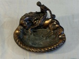 Vintage Copper Bucking Bronco Ashtray