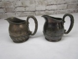 Two inscribed antique silver-plated baby cups