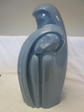 Haeger hugging lovers blue art-deco style statue