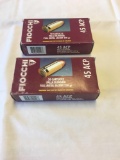 Lot of 2 fifty cartridges, Flocchi, 45 ACP, FMJ