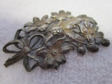 Vintage sterling flower bouquet brooch