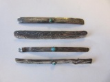 4 Slabs of Sterling Silver w/ Turquoise 6.4g TW