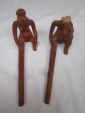 Vintage man and woman ceramic smoking pipes