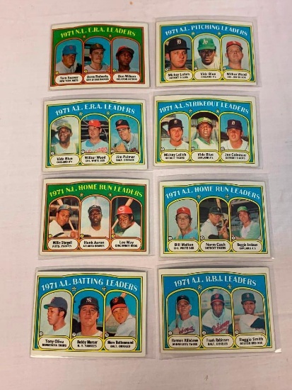 1972 Topps Baseball Lot of 8 Leaders Cards