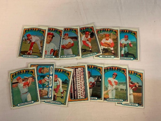 1972 Topps Baseball Lot of 13 PHILLIES Cards
