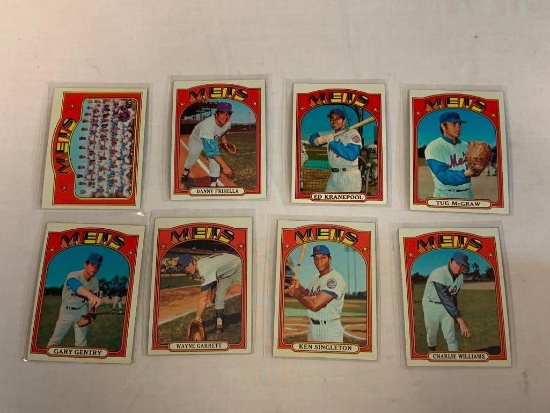 1972 Topps Baseball Lot of 8 METS Cards