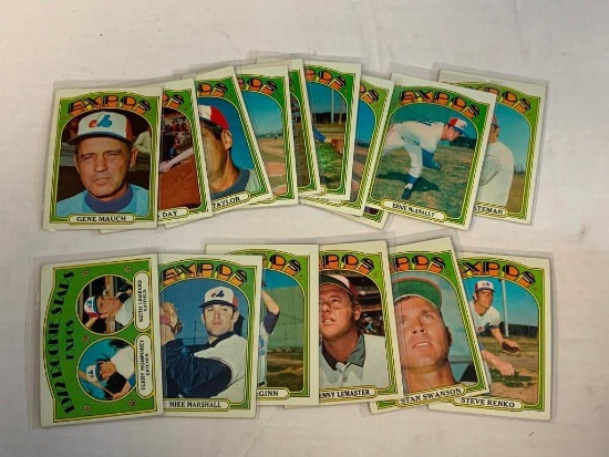1972 Topps Baseball Lot of 16 EXPOS Cards