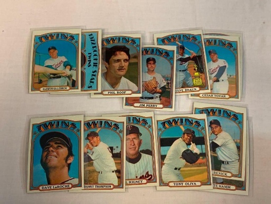 1972 Topps Baseball Lot of 13 TWINS Cards