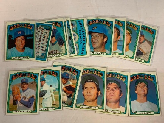 1972 Topps Baseball Lot of 17 BREWERS Cards