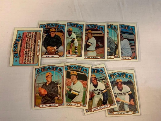 1972 Topps Baseball Lot of 10 PIRATES Cards