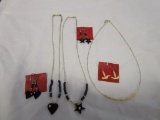Set of 3 fashion jewelry necklaces and earrings