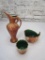 Lot of 3 Vintage Ramco USA pottery pieces