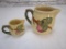 Set of 2 vintage ceramic pitchers