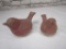 Set of ceramic red-painted doves