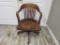 Wooden Craftsman Oak Swivel Wheeled Chair 34