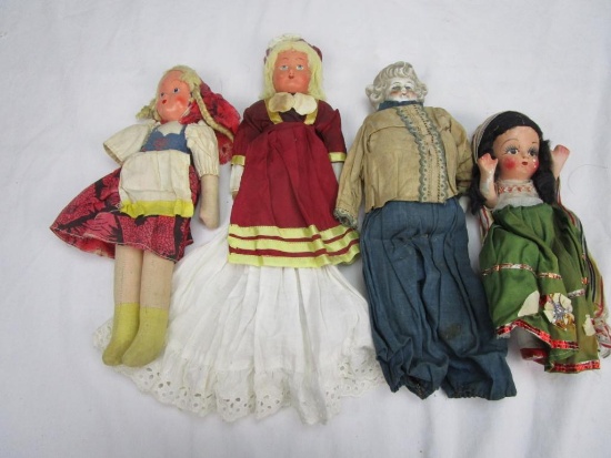 Lot of 4 vintage European dolls