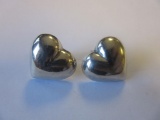 Pair of .925 Silver Heart Shaped Earrings 5.2g