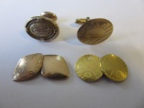 Lot of Four 10k Gold Individual Cufflinks 8.2g