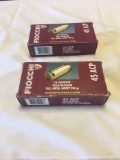 Lot of 2 fifty cartridges, Flocchi, 45 ACP, FMJ