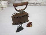 Lot of 3 irons: 1 antique and two miniatures