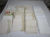 Large lot of vintage linen pillow cases