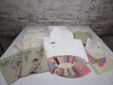 Lot of linen, embroidered and quilted items