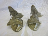 Pair of Brass Butterfly Bookends 5.5