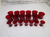 Lot of ruby glass drinking glasses