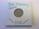 1920 .90 Silver Mercury Dime