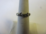 .925 Silver 3g Size 5 Heart and Flower Design Ring